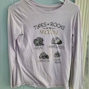 Lilac rocks on moon girl's long sleeve shirt